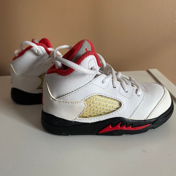 Nike Air Jordan 5 Retro TD Low Fire Red Toddler 5C Shoe Sneaker 440890-100 - Picture 9 of 16